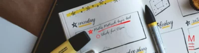 matrix education bullet journal with list of tasks