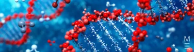 matrix education 3D illustration of DNA strands in a blue cellular environment symbolising 2024 VCE Biology