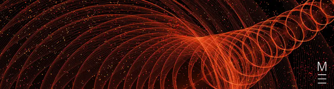 matrix education Abstract red spiral wave pattern on a dark background, representing a physics concept or energy flow