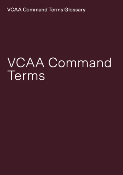 VCAA command terms title page