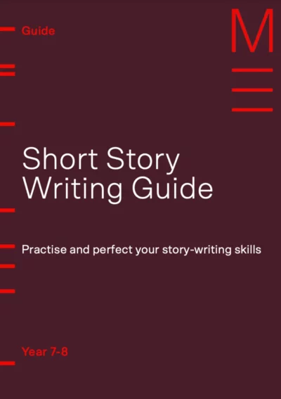 maroon book cover titled 'short story writing guide'