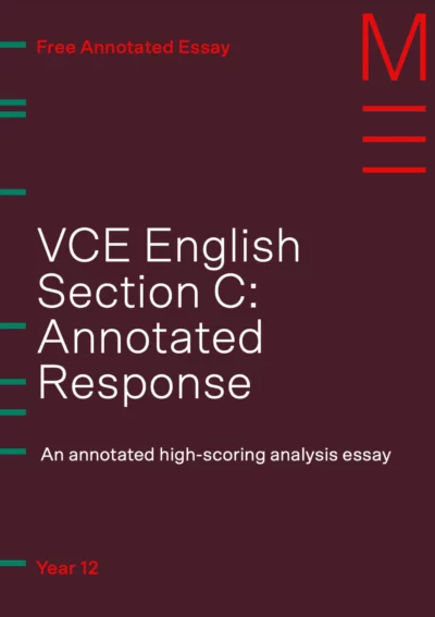 maroon book cover titled 'vce english section c annotated response'