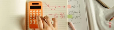 matrix education Student working on maths problems with a calculator and equations in a notebook, representing 2024 HSC Maths Extension 2 exam solutions