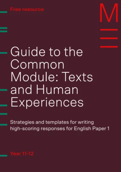 maroon book cover titled 'guide to the common module: texts and human experiences'