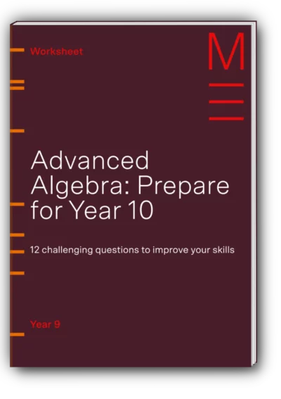 maroon book cover titled 'advanced algebra: prepare for year 10'