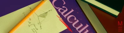 matrix education A year 11 and 12 calculus textbook, graph paper with a math diagram, and a pencil.