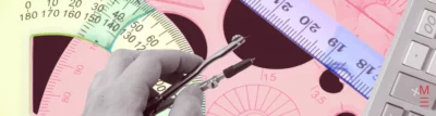 Geometric tools symbolising mathematical problem-solving and measurement