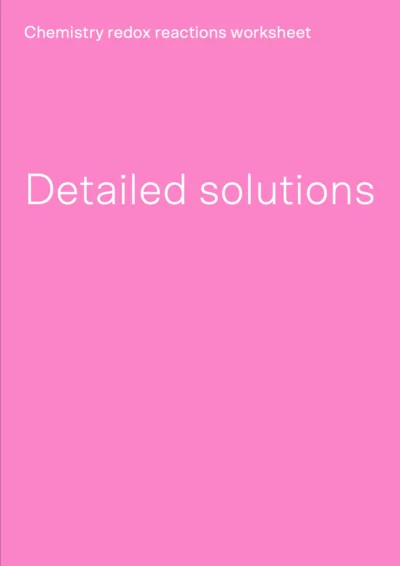 sample chapter page for 'detailed solutions' to the redox worksheet