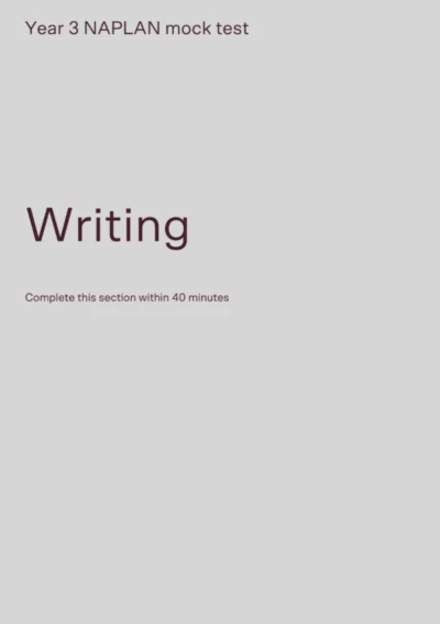 sample page of NAPLAN test from Writing