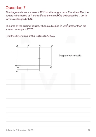 sample page showing a diagram question