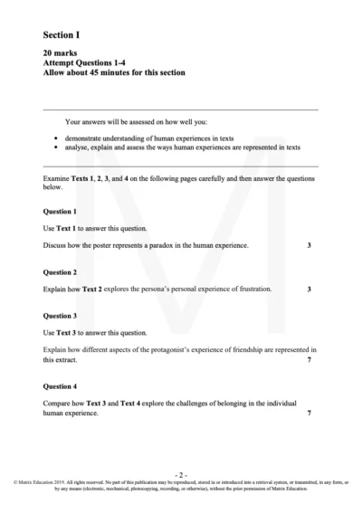 sample page of section 1 of practice paper 1
