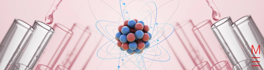 matrix education 3D atomic model with test tubes