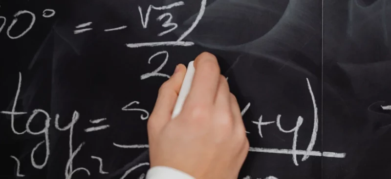 matrix education maths problems on a chalkboard