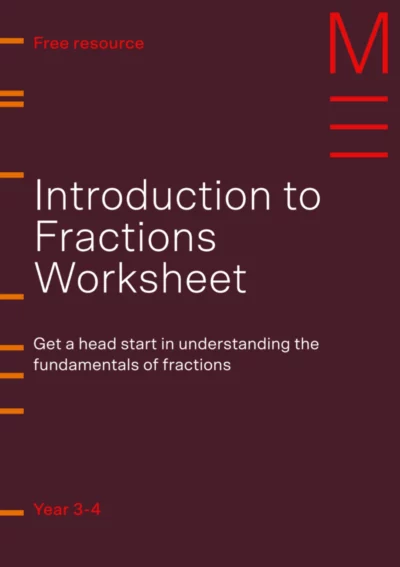 matrix education cover of 'introduction to fractions worksheet'