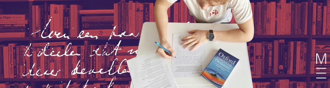 Matrix Education student studying vce english with text in the background