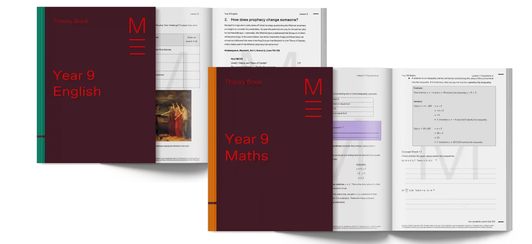matrix education year 9 theory books