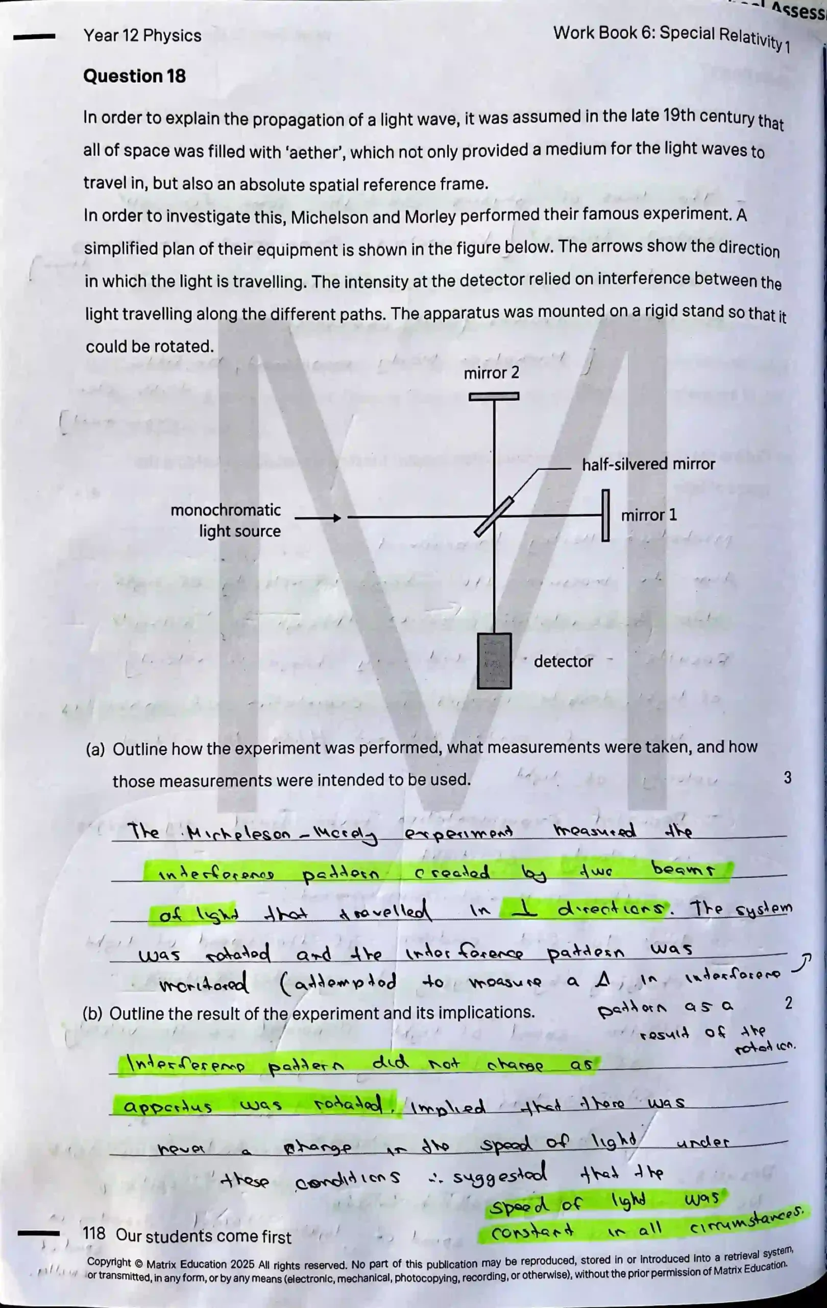 matrix education janithu physics workbook to study for exams