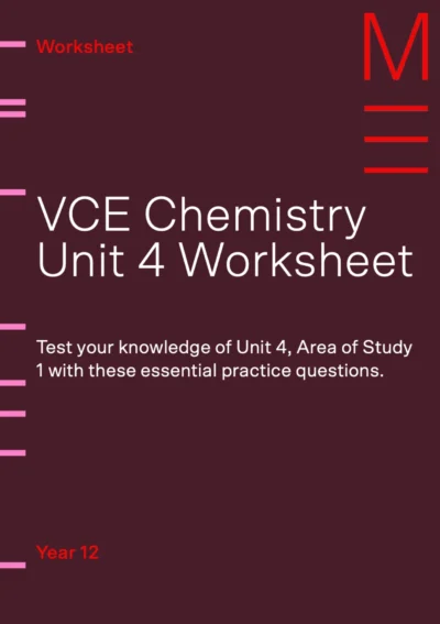 matrix education vce chemistry unit 4 worksheet cover