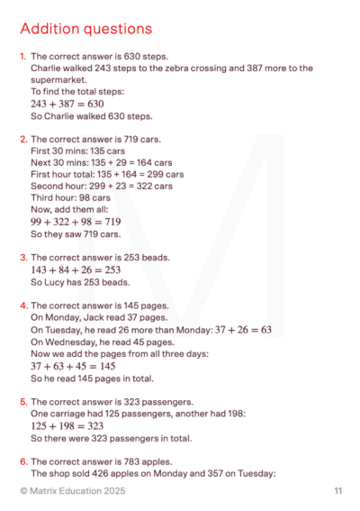 matrix education year 3 maths worksheet addition